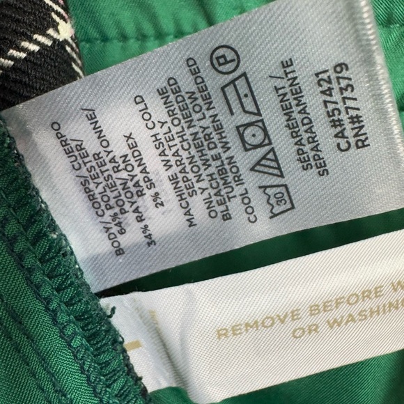 NWT Ann Taylor Size 14 Ankle Dress Pants Tartan Plaid Curvy Fit High Rise Green - Picture 7 of 8